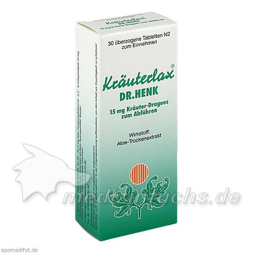 Kräuterlax DR.HENK 15mg Kräuter-Drag. z. Abführen, 30 ST