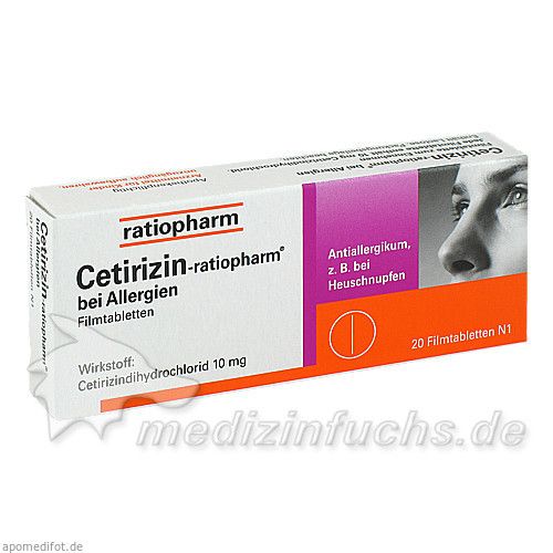 Cetirizin-ratiopharm bei Allergien 10 mg Filmtabl., 20 ST