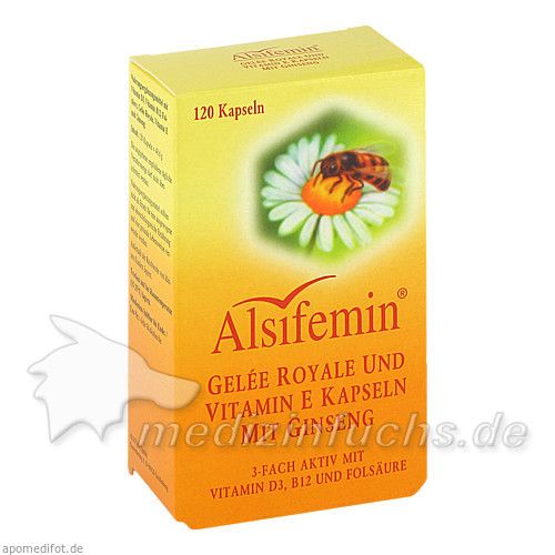 ALSIFEMIN Gelee Royale u. Vit. E. Kaps. m. Ginseng, 120 ST