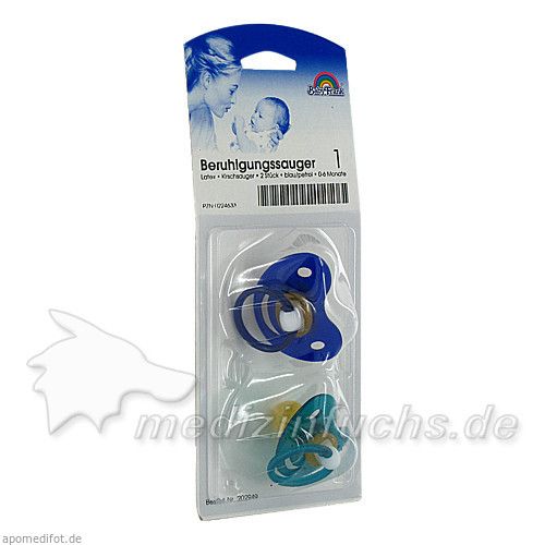 Sauger- Beruhig.Kirsche Latex 2-6 Mon. blau/petro, 2 ST
