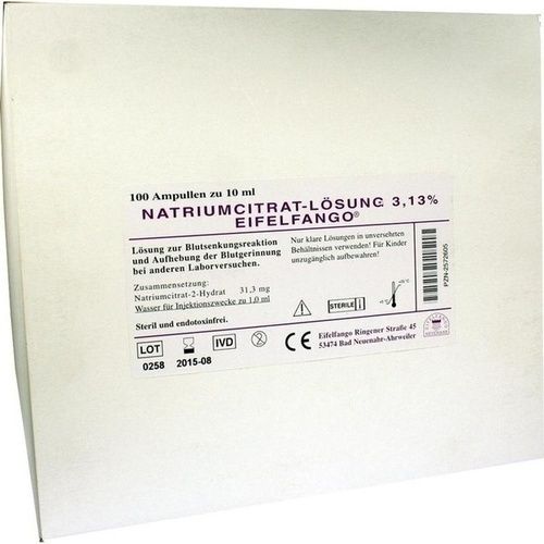 NATRIUM CITRICUM 3.13%, 100X10 ML