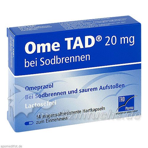 Ome TAD 20mg bei Sodbrennen Hartkapseln, 14 ST