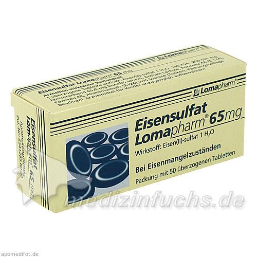 Eisensulfat Lomapharm 65mg, 50 ST