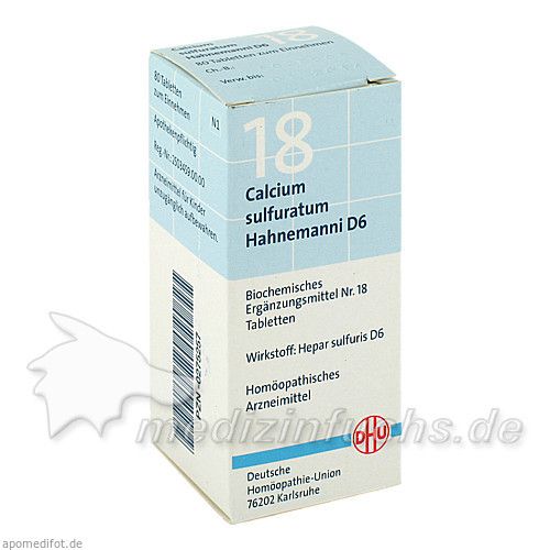 BIOCHEMIE DHU 18 CALCIUM SULFURATUM HAHNEMANNI D 6, 80 ST