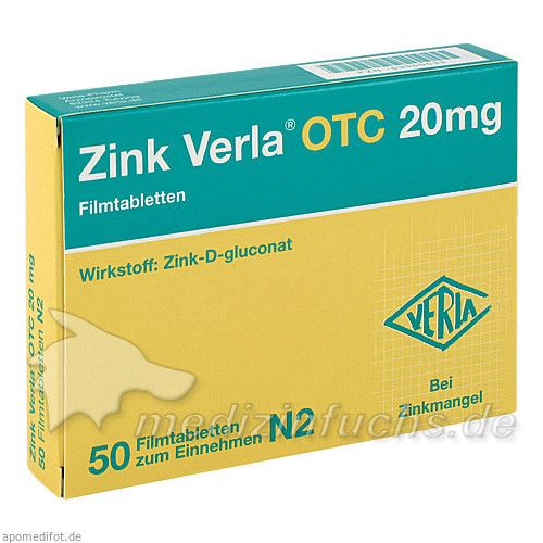 ZINK VERLA OTC 20 mg Filmtabletten, 50 ST