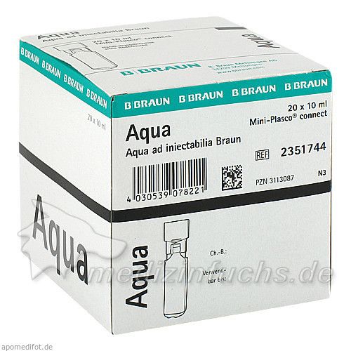 Aqua ad Injektabilia Mini-Plasco connect, 20X10 ML