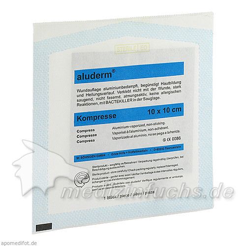 ALUDERM KOMPRESSE 10X10CM, 1 ST