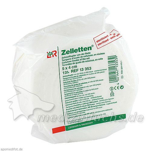 ZELLETTEN Tupfer 4x5 cm steril Rolle, 500 ST