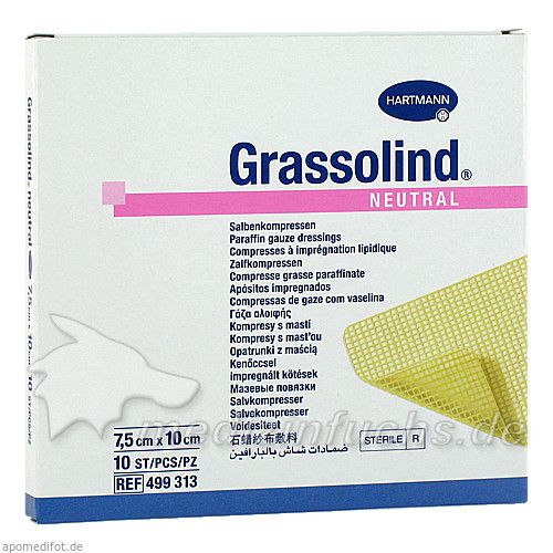 GRASSOLIND Salbenkompressen steril 7.5X10CM, 10 ST