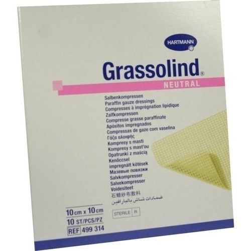 GRASSOLIND Salbenkompressen steril 10X10CM, 10 ST