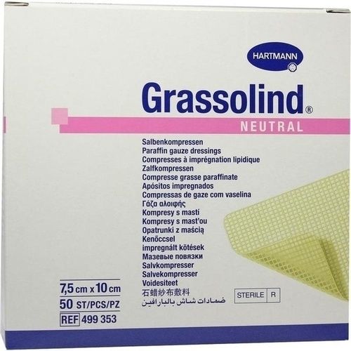 GRASSOLIND Salbenkompressen steril 7.5X10CM, 50 ST