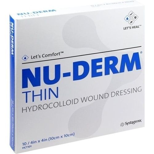 NU-DERM Thin Hydrokolloid-Verband 10x10cm, 10 ST