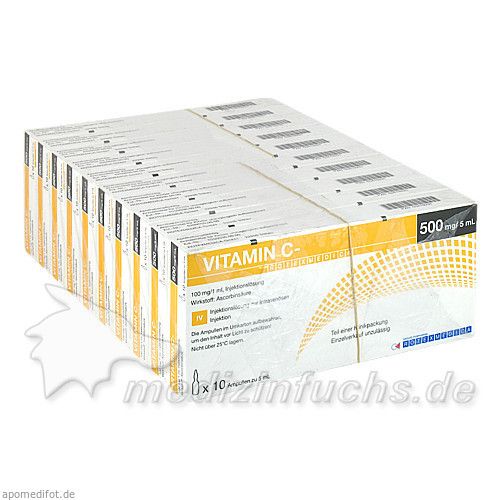 VITAMIN C Rotexmedica Injektionsl, 100X5 ML