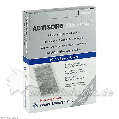 ACTISORB 220 SILVER 9.5x6.5cm steril, 10 ST