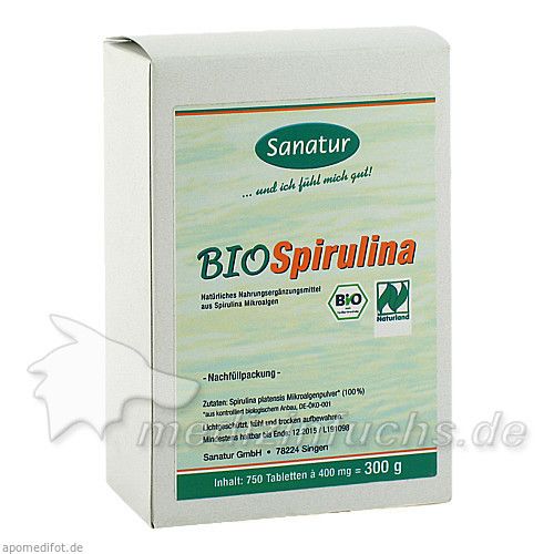 BioSpirulina Mikroalgen-Tabletten 400mg Nachfüll P, 750 ST