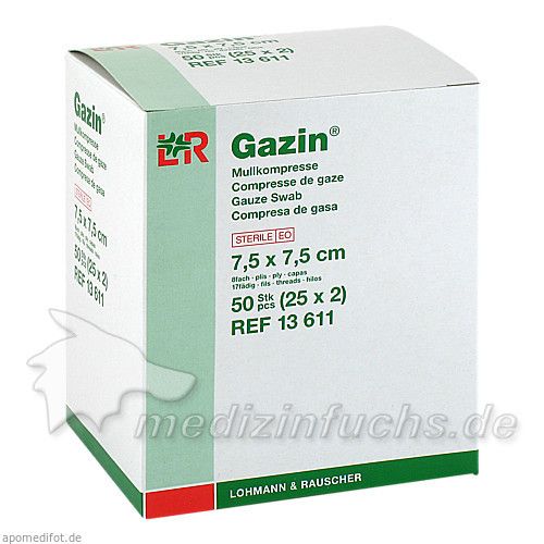 Gazin Kompresse 7.5x7.5cm 8fach steril, 25X2 ST