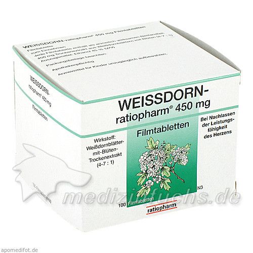 WEISSDORN RATIOPHARM 450 mg Filmtabletten, 100 ST