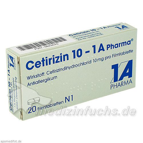 Cetirizin 10 - 1 A Pharma, 20 ST