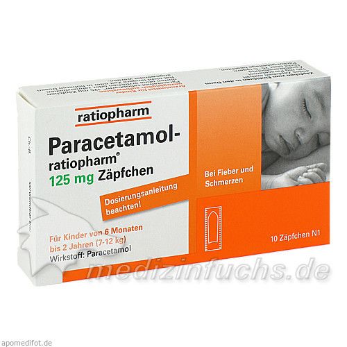 Paracetamol-ratiopharm 125mg Zäpfchen, 10 ST