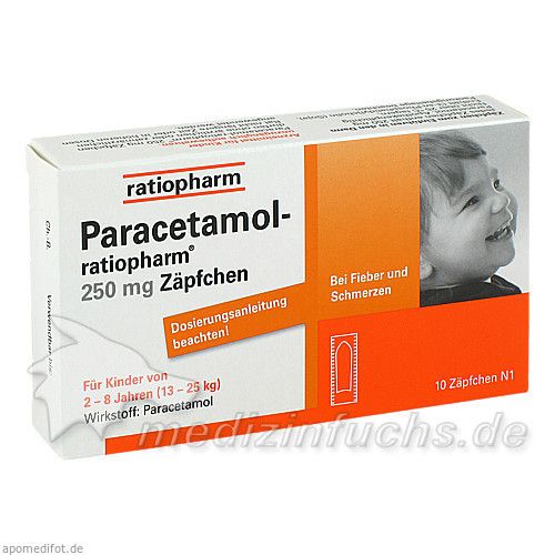 Paracetamol-ratiopharm 250mg Zäpfchen, 10 ST