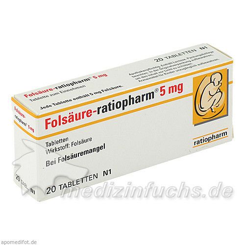 Folsäure-ratiopharm 5mg, 20 ST