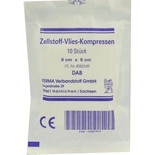 ZELLSTOFF VLIES KOMPRESSEN 6x8 cm unsteril, 10 ST