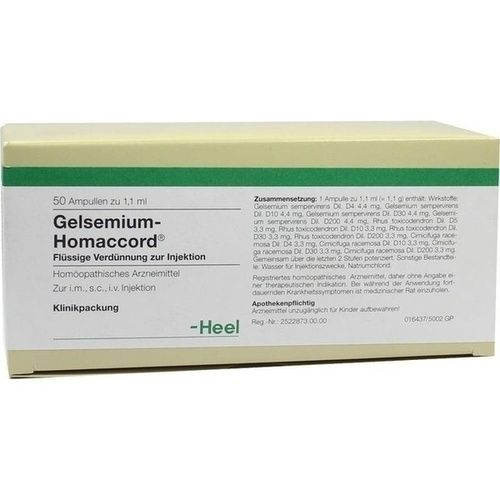 GELSEMIUM HOMACCORD, 50 ST