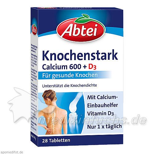 Abtei Knochenstark Calcium 600+D3, 28 ST