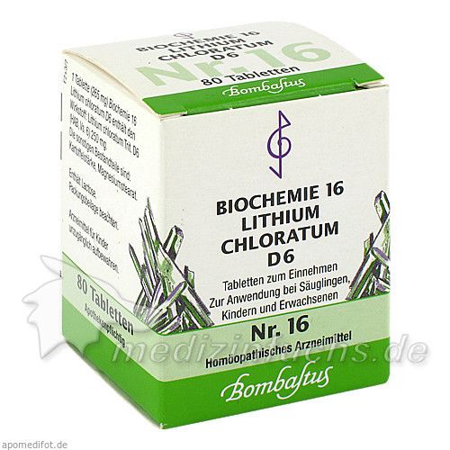 Biochemie 16 Lithium chloratum D 6, 80 ST