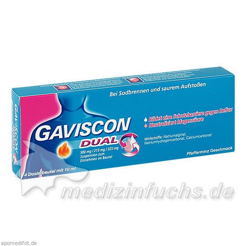 GAVISCON Dual 500mg/213mg/325mg Suspens.im Beutel, 4X10 ML