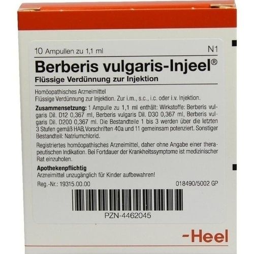 BERBERIS VULG INJ, 10 ST