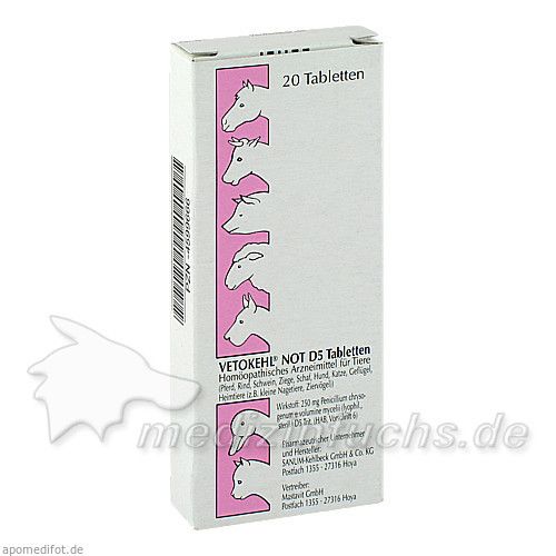 VETOKEHL NOT. D 5 Tabletten vet., 20 ST