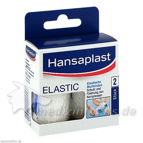 Hansaplast Mullbinde elastisch 4mx6cm, 2 ST