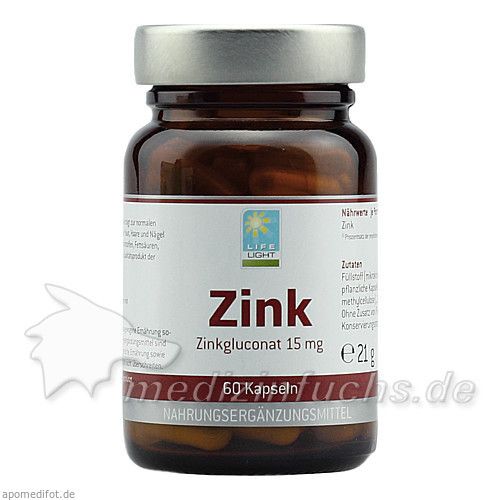 ZINK 15 mg Gluconat Kapseln, 60 ST