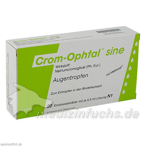 CROM OPHTAL SINE EIN DOSIS BEHAELTER, 20X0.5 ML