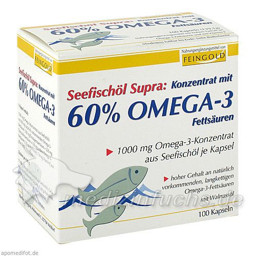 Seefischöl Supra mit 60% Omega-3-Fettsäuren Weichk, 100 ST