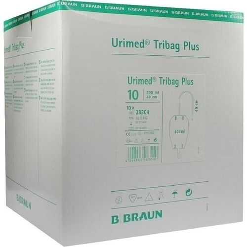 Urimed Tribag Plus Urin-Beinbtl.800ml steril 40cm, 10 ST