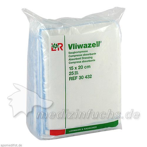 VLIWAZELL Saugkompressen 15x20 cm unsteril, 25 ST