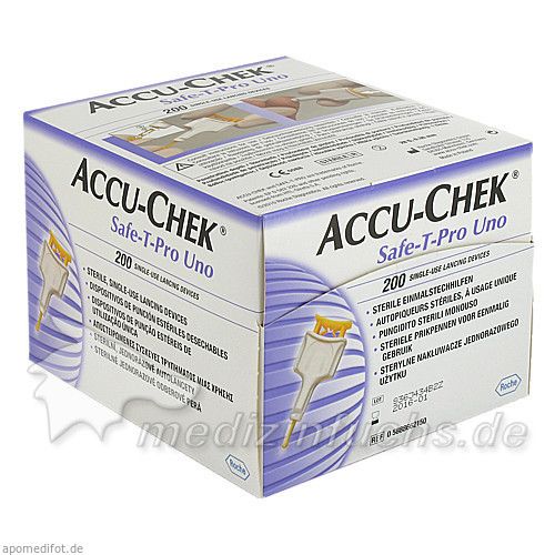 Accu-Chek Safe-T-Pro Uno II, 200 ST