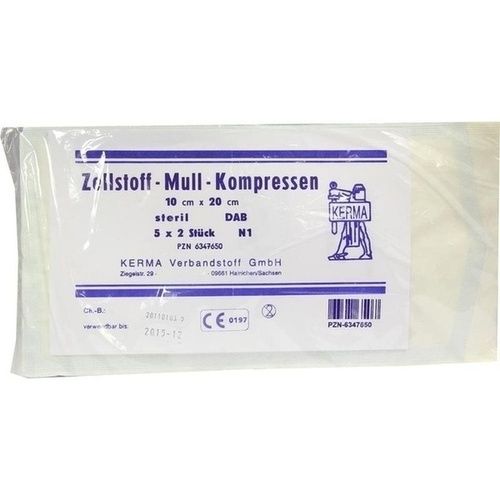 ZELLSTOFF MULLKOMPRESSEN 10x20 cm steril, 5X2 ST