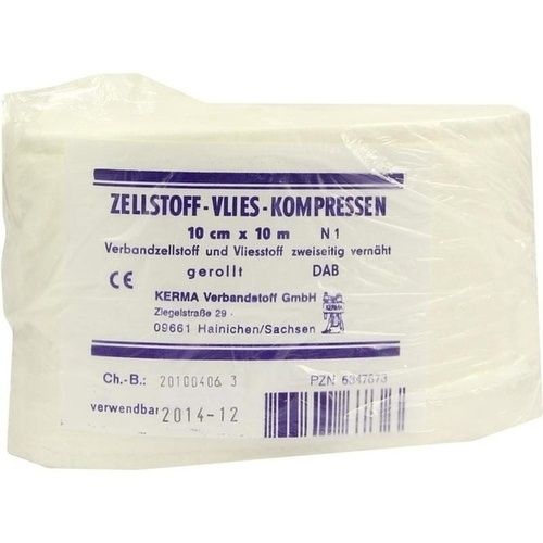 ZELLSTOFF VLIES KOMPRESSEN 10 cmx10 m unst.gerollt, 1 ST