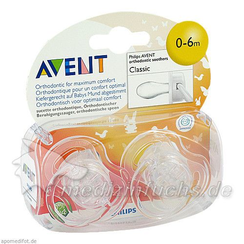 AVENT Schnuller durchsichtige Designs 0-6m, 2 ST