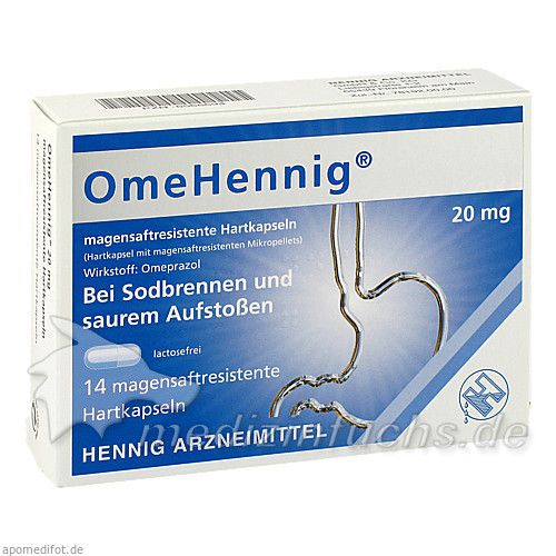 OmeHennig 20mg magensaftresistente Hartkapseln, 14 ST