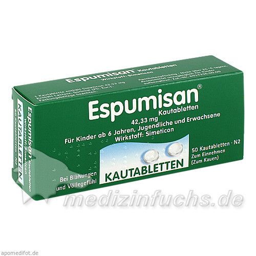 ESPUMISAN KAUTABLETTEN, 50 ST