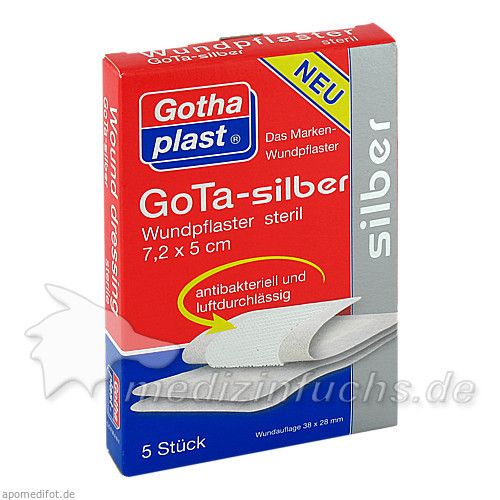 GoTa-silber Wundpflaster steril 5x7.2cm, 5 ST