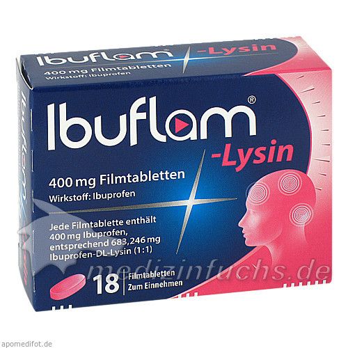 Ibuflam Lysin 400mg Filmtabletten, 18 ST