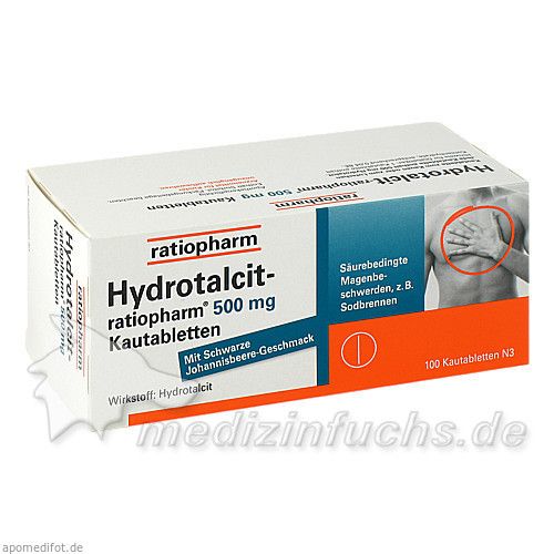 Hydrotalcit-ratiopharm 500mg Kautabletten, 100 ST