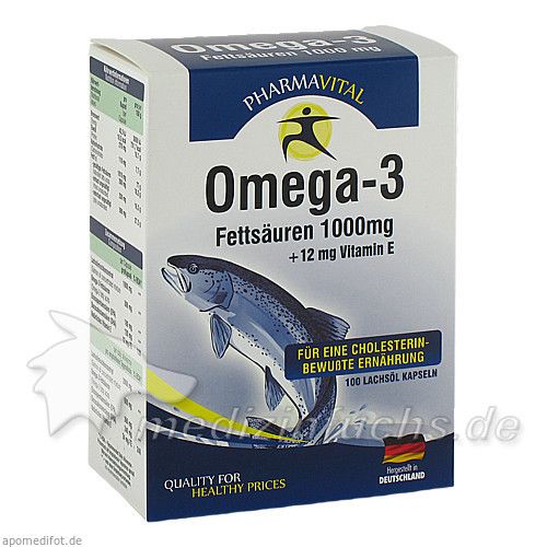 Omega 3 Fettsäuren 1000mg + 12mg Vitamin E, 100 ST