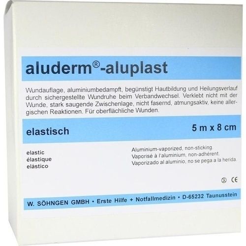 Aluderm Aluplast Wundverb Pflast elast 5mx8cm, 1 ST