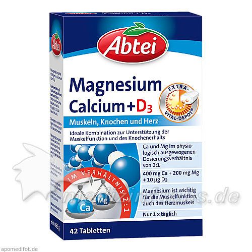 Abtei Magnesium Calcium + D3 Depot, 42 ST